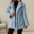 thumbnail image 2 of Enjoytime Fall Winter Fleece Jacket Women Notch Lapel Button Down Long Sleeve Coat Casual Warm Fuzzy Outerwear with Pocket, 2 of 7