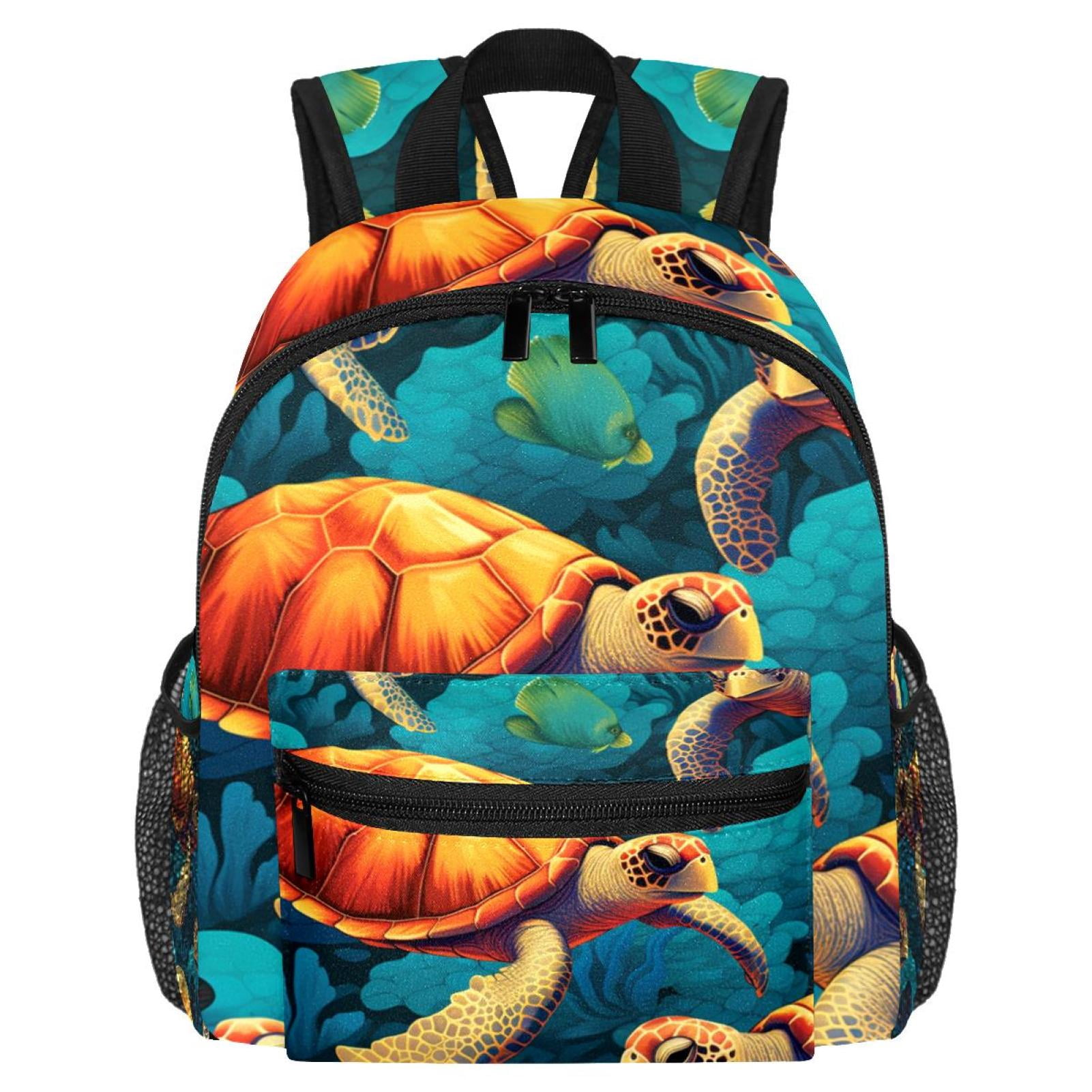 Sea turtle Printed Lightweight Laptop Bags Baby Boy Girl Backpack with Adjustable Shoulder Strap for 3 Year Old, Large Capacity Work Backpack for Men Construction - Suitable for Boys and Girls