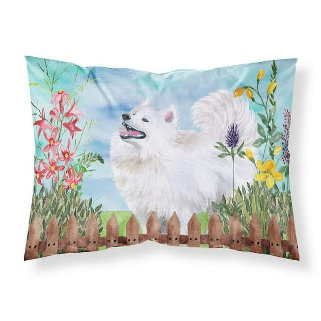Carolines Treasures CK1253PILLOWCASE Samoyed Spring Fabric Standard Pillowcase