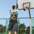 thumbnail image 5 of Honeii Hawaiian Swimming Lion print basktball shirt for men and women, Unisex basketball jersey for Theme party-Medium, 5 of 6