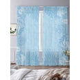 thumbnail image 3 of Spring Leaf Sheer Curtains 2 Panels Set Simple White Light Blue Plants Leaves Silhouette Sheer Window Curtains Light Filtering Rod Pocket Voile Drapes for Bedroom Living Room 52"X96", 3 of 8