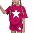 thumbnail image 5 of Amidoa Girls Summer 2 Piece Outfits Floral Cute Short Sleeve and Casual Shorts Kids Clothing Set Hot Pink Size 6, 5 of 8