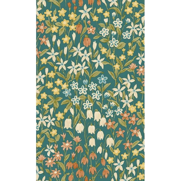 Aqua Bluebell Flowers Floral Wallaper