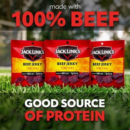 Jack Links Beef Jerky, Teriyaki. Meat Protein Snack Packs, 5ct 0.65oz - Image 7