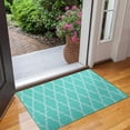 thumbnail image 2 of Turquoise Geometric Quatrefoil Pattern Door Rugs,Washable Non Slip Door Mats Indoor,Decorative Door Mats,Entry Mat Indoor for Entrance,Bedroom,Kitchen,Bathroom,17"x30", 2 of 6