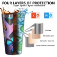 thumbnail image 3 of 16oz Tumblers Purple Yellow Blue Butterfly Pattern Stainless Steel Vacuum Insulated Double Wall Travel Tumbler Cups Mug with Lid and Straw,Cleaning Brush for Coffee,Tea, 3 of 4