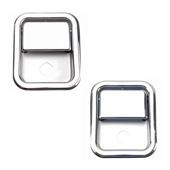 TRQ Front Metal Exterior Door Handle Pair Set Chrome LH RH Sides for Mack CH CL DHA31489