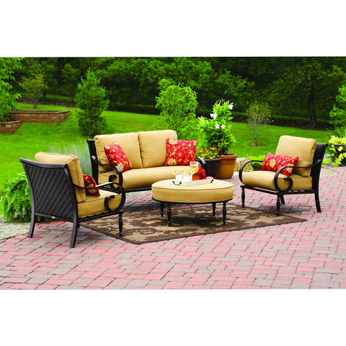 Better Homes and Gardens Englewood Heights 4Piece Patio Conversation Set, Seats 4  Walmart.com