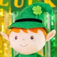 thumbnail image 4 of Gloveleya Plush Dolls Saint Patrick's Day Gifts Soft Blessings Doll Shamrock Wishes Plush Elf Baby Gifts for Boy 16" Green, 4 of 13