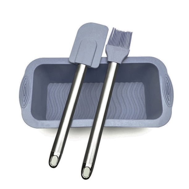 Molde para tostadas Rectangular Cepillo para hornear pan de silicona Raspador de cocina antiadherente, Gris 3pcs / set tholdsy HA005323-03