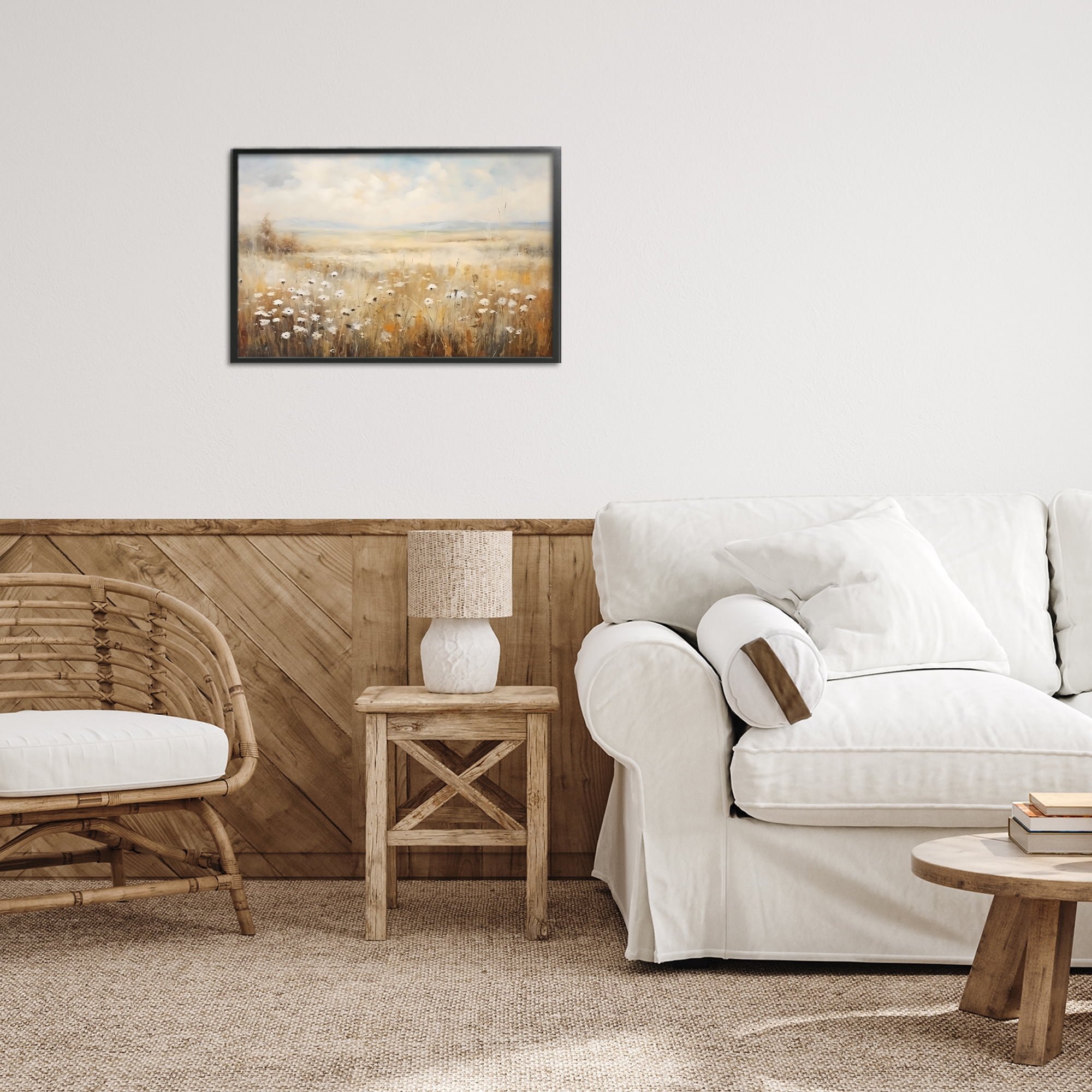 Stupell Industries Neutral Land Calmness Black Framed Giclee Art, design by Creative Studio