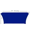 thumbnail image 2 of Your Chair Covers - Stretch Spandex 8 ft x 18 Inches Rectangular Classroom Table Cover Royal Blue, 2 of 3