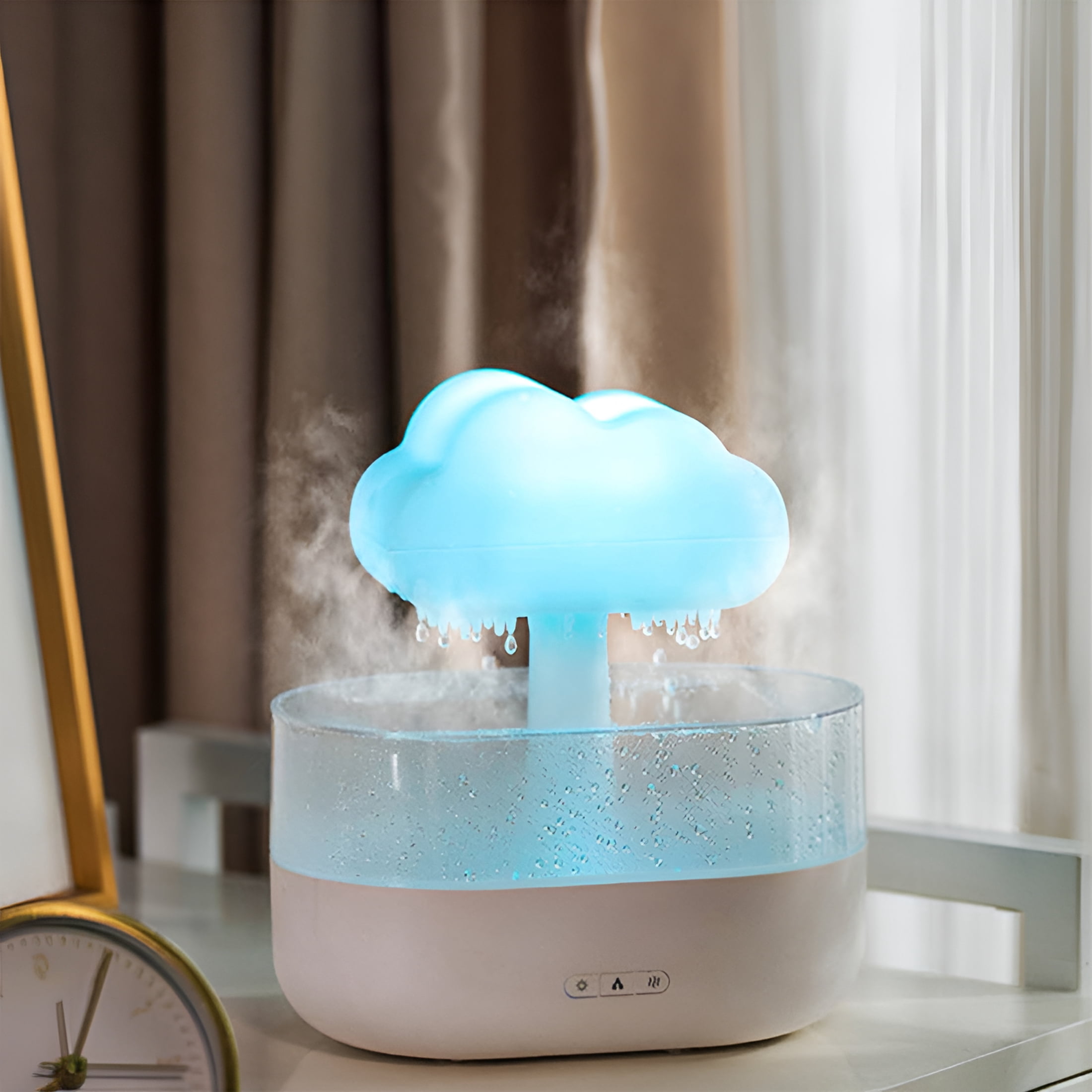 HIBIBUD 2026 New Rain Cloud Humidifier Water Oil Diffuser with 7 Colors Led Lights Raining Cloud Night Light for Sleeping Relaxing Home Office Baby Humidifiers