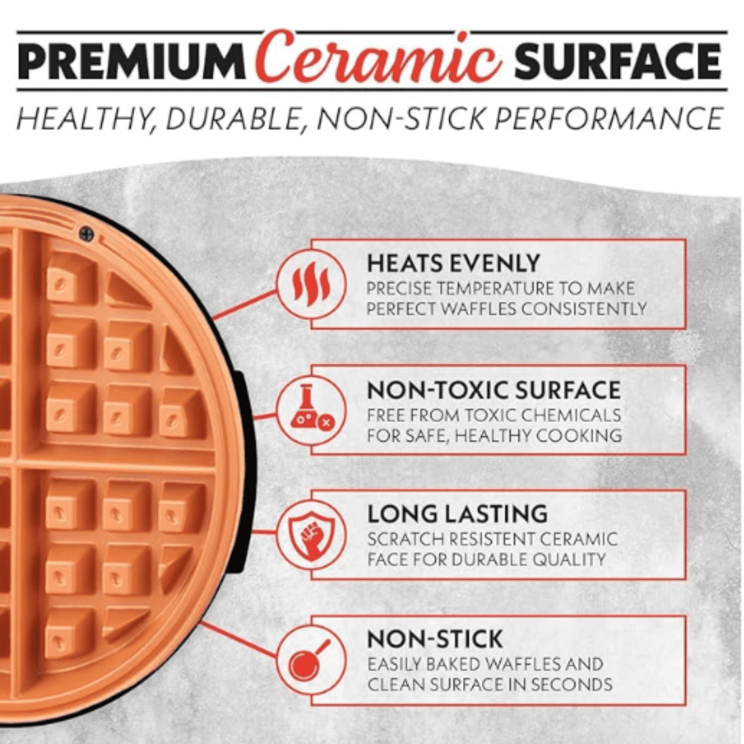 Belgian Waffle Maker – Compact Design with Upright Storage, Adjustable Browning, and Easy-Clean Nonstick Ceramic Plates, Stainless Steel