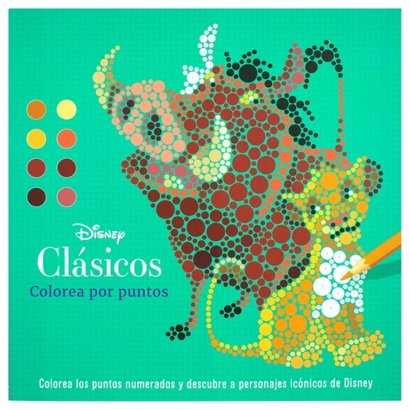 Libro infantil para colorear: Colorea por puntos: Disney Clásicos Blanco