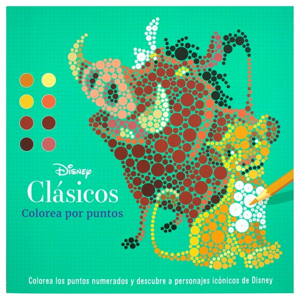 Libro infantil para colorear: Colorea por puntos: Disney Clásicos Blanco
