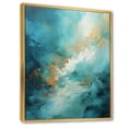 thumbnail image 2 of Designart "Turquoise Calm II" Abstract Landscape Floater Framed Wall Art Living Room, 2 of 7