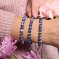 thumbnail image 3 of Picasso Porcelain Macrame Bracelet | Cobalt and Cream, 3 of 7