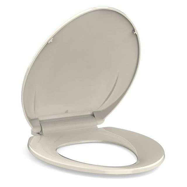 Soft Close Commercial Toilet Seat - Quick Release, Durable Polypropylene, Stable Shift-Free Design, Easy Install & Clean, Fits 19" Elongated Toilets, Almond