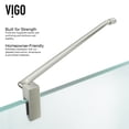 thumbnail image 2 of VIGO Monteray 32 in. L x 48 in. W x 79 in. H Frameless Hinged Shower Enclosure Kit in Brushed Nickel with 3/8 in. Clear Glass, 2 of 11