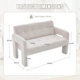 thumbnail image 6 of Homefun Modern Double Armchair Minimalist Nordic Padded Compact Upholstered Sofa Accent Chair Living Room Bedroom Office Seating,Beige, 6 of 7