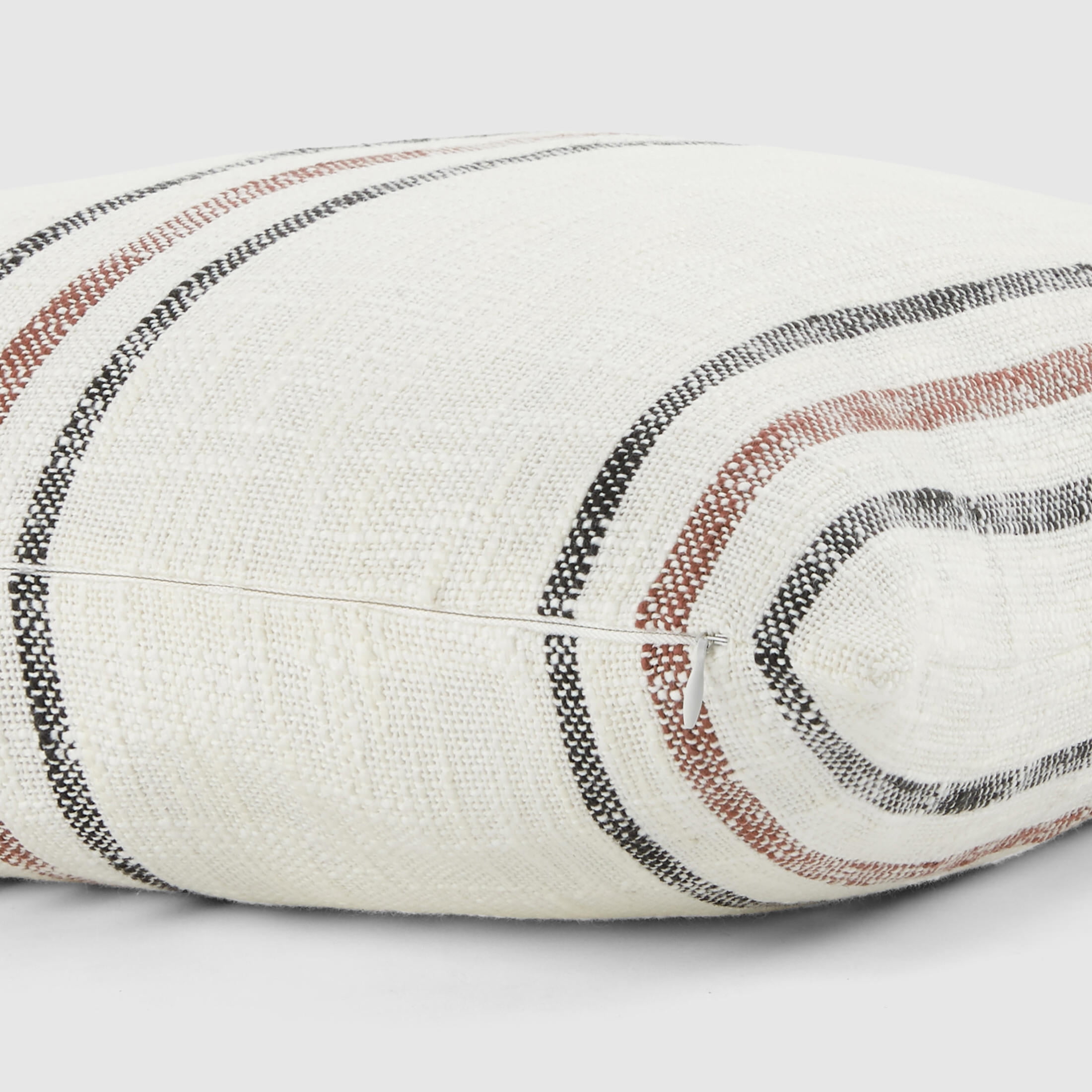 Cotton Slub Textured Throw Pillow in Framed Farmhouse Stripe by Comfort Canopy