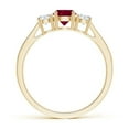 thumbnail image 2 of ANGARA Natural Cathedral Three Stone Ruby & Diamond Engagement Ring in 14K Yellow Gold for Women (Size-5mm) | July Birthstone, Birthday, Anniversary, Jewelry Gift for Women | Natural Ruby Ring, 2 of 8