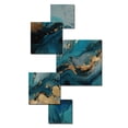 thumbnail image 3 of Designart "Geode Discovery Blue and Gold Depths II" Abstract Marble Metal Art Living Room Set, 3 of 5