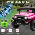 thumbnail image 5 of CazToi Ride On Truck for Kids, 12V Battery Powered Toy Car with Remote Control, Spring Suspension, LED Headlight and Music, Dual 25W Toddler Electric Vehicles for Girls Boys 2-5, 5 of 9