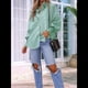 thumbnail image 5 of Blusa Estilo Boyfriend A Rayas con Puños Fruncidos para Mujer, Estilo Túnica Informal con Mangas con Volantes y Bolsillos, Rayas , Talla XL, 5 of 7