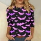 thumbnail image 1 of Ailaofu 3/4 Length Sleeve Women Tops Crew Neck Blouses Dressy Casual Summer T Shirts Loose Fit Business Work Clothes, 1 of 4