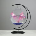 thumbnail image 2 of GadgetVLot Random color transparent glass small fish tank wrought iron hanging gold fish tank, 2 of 12