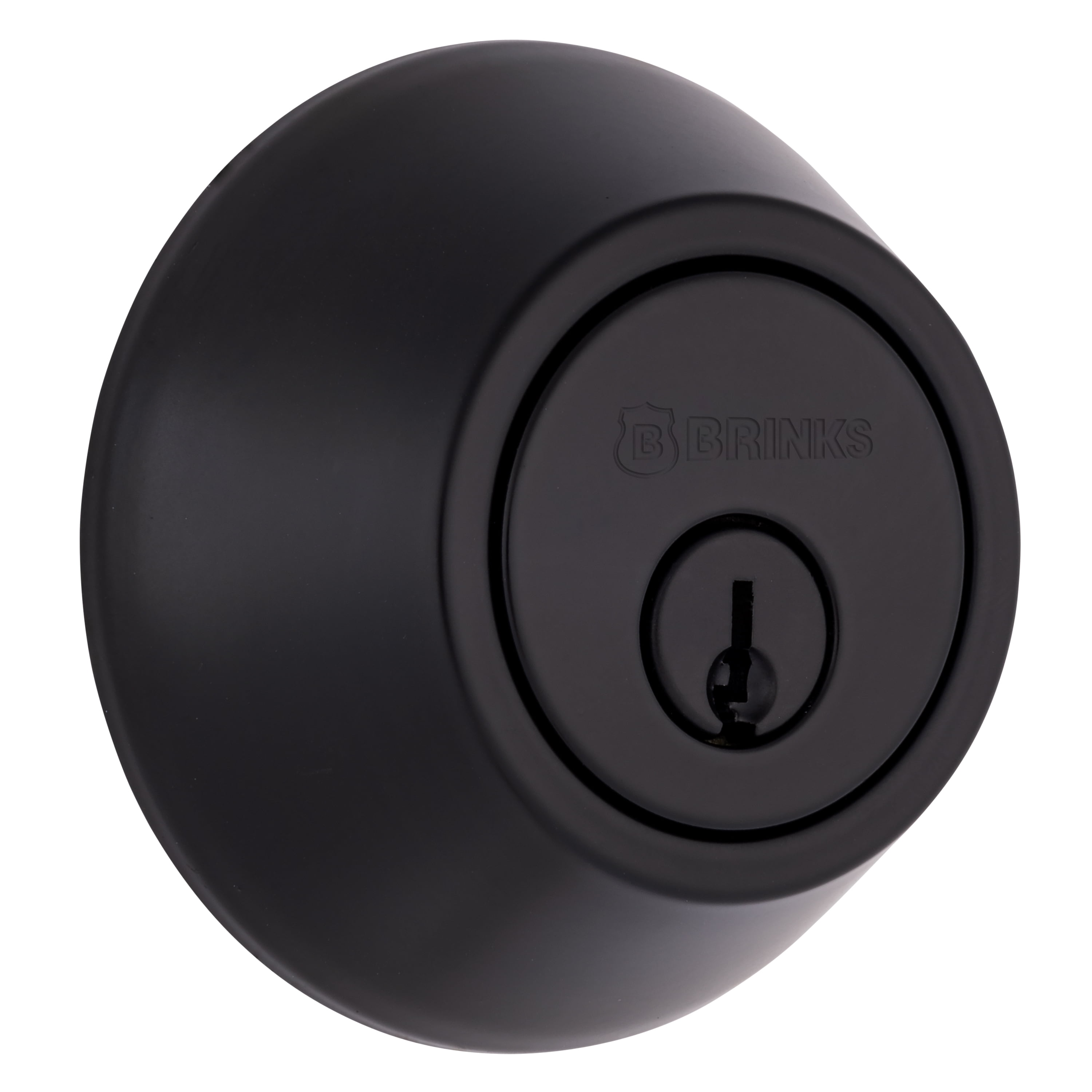 Brinks Keyed Entry Single Cylinder Deadbolt, Matte Black Finish