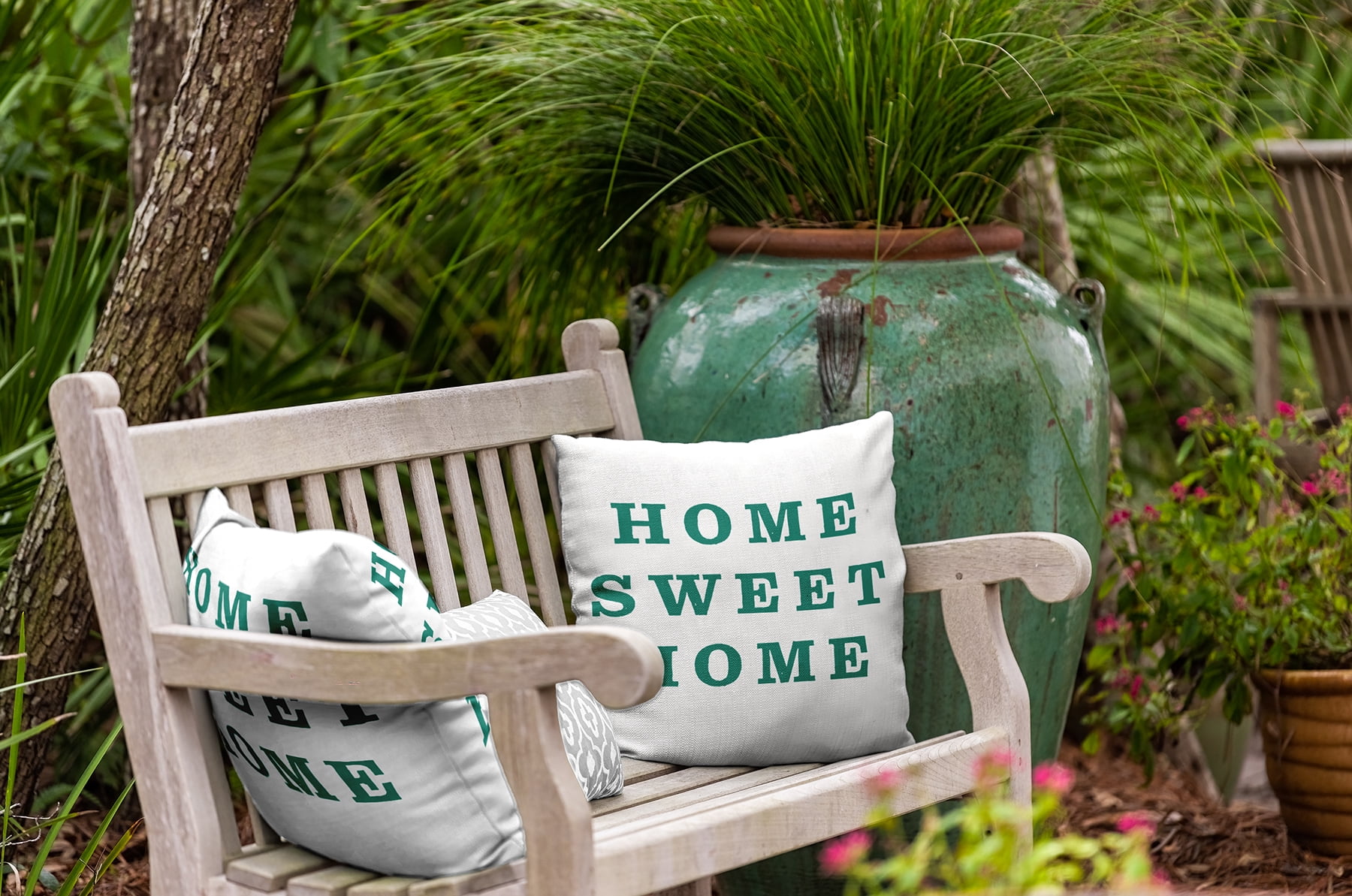 20" x 20" Simply Daisy Home Sweet Home Indoor/Outdoor Pillow, Kelly Green Qty 1