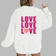 thumbnail image 1 of Jsaierl Sweatshirts à Manches Longues pour Femmes Saint-Valentin Mignons Cœur Graphique Tops Imprimé Lettre Pullovers Surdimensionnés Décontractés Col Rond Ample, 1 of 4