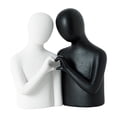 thumbnail image 4 of Estatua abstracta de pareja, adorno decorativo de escritorio, escultura de amantes, gesto de corazón. Blanco Negro, 4 of 9