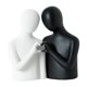 thumbnail image 4 of Estatua abstracta de pareja, adorno decorativo de escritorio, escultura de amantes, gesto de corazón. Blanco Negro, 4 of 9