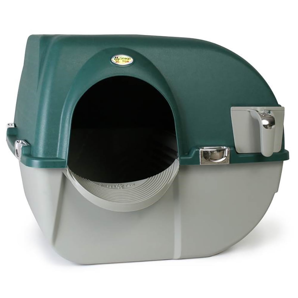 Omega Paw Premium Roll 'N Clean Self Cleaning Litter Box, Large, Green