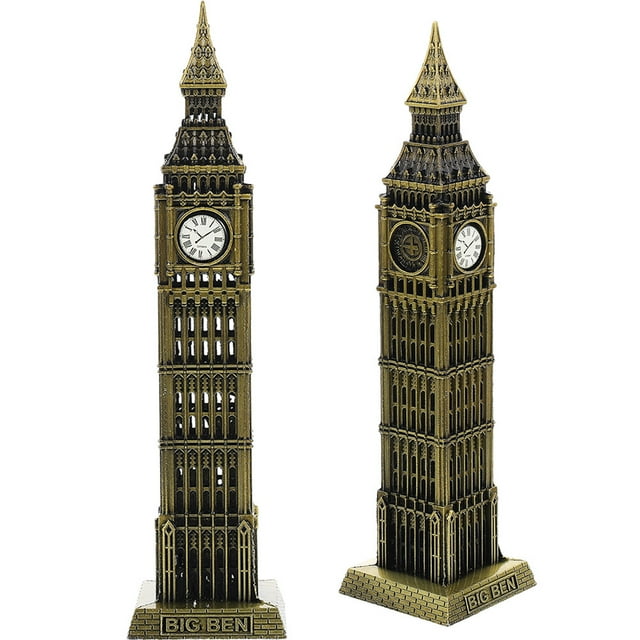 Miangastore Big Ben Landmark Modèle de Construction en Alliage 2 Pcs 1.0x1.0x7.1in