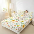 thumbnail image 4 of jejeloiu Cute Flowers Blossom Queen Sheet Sets,Colorful Floral Daisy Flat Sheet,Cartoon Plant Queen Fitted Sheet For Girls Kids,Breathable Home Decor,4 Pieces, 4 of 7