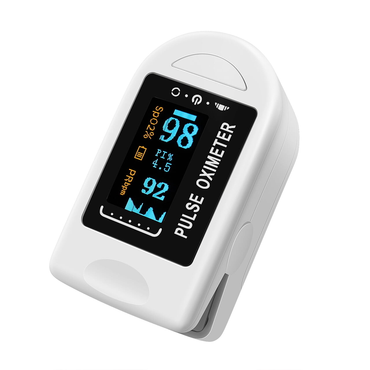 Pulse Oximeter (White) Fingertip Oximetry Blood Oxygen SpO2 Monitor