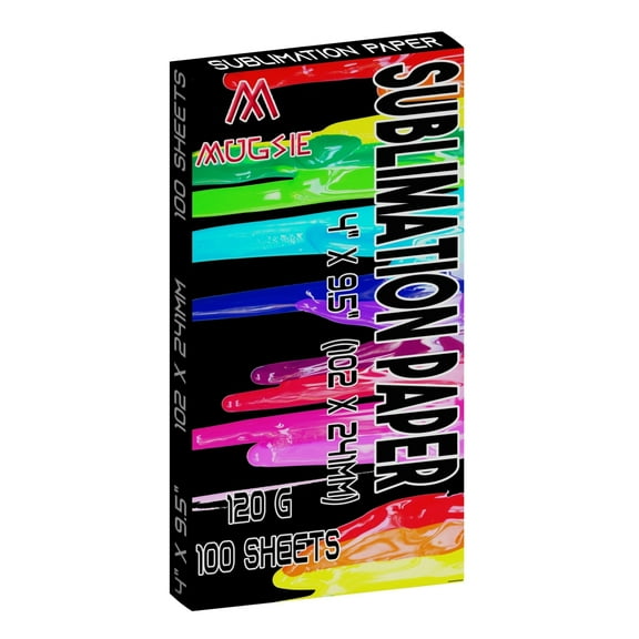 MUGSIE 4" x 9.5" Sublimation Paper for 15oz Mugs for 15 oz mugs For Any Inkjet Printer with Sublimation Ink - 100 Sheets