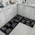 thumbnail image 3 of Black White Kitchen Rugs and Mats Non Skid Washable Set of 2, Phrase Doodle Blackboard Kitchen Mats for Floor, Cooking Phrase Kitchen Runner Rug, Funny Home Kitchen Decor, 3 of 6