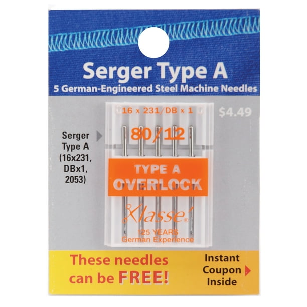 Klasse Serger Machine Needles, 80/12, 5/Pkg