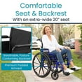 thumbnail image 3 of Vive Heavy-Duty Bariatric Wheelchair for Adults (Supports 400 lbs) – Foldable, Manual Transport Chair with 20" Wide Seat – Portable for Travel & Easy Transfers, Black, 3 of 9