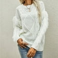 thumbnail image 4 of Aoochasliy Womens Sweaters Pullover Clothes O-Neck Tassel Large Size Trendy Knitted Sweater Pullover Blouse, 4 of 9