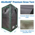 thumbnail image 3 of iMeshbean 48" x 48" x 80" Grow Tent Kit with Full Spectrum LED Plant Growth Lamp, Air Ventilation Filter System & Thermostat, 3 of 14