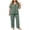 Green, variant on Maplenight 2 Piece Pajamas for Women Set Plus Size Short Sleeve Button Down Tops and Long Pants Pj Set Soft Sleepwear Loungewear