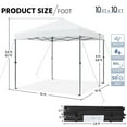 thumbnail image 6 of 10x20 Pop Up Canopy Easy Set-up Tent, Portable Outdoor Canopy Instant Tent, Heavy Duty Commercial Gazebo with Wheeled Carry Bag & 4 Sandbags for Home, Party & Outdoor Activities, 6 of 14