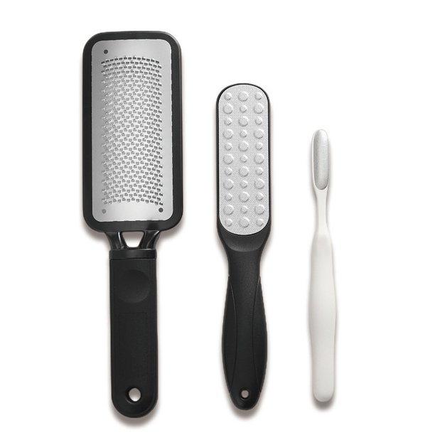Herramientas de pedicura para lima de pies, removedor de durezas para pies, removedor de piel muerta de acero inoxidable para pies, raspadores de pies reutilizables removedor de piel dura,(Negro)